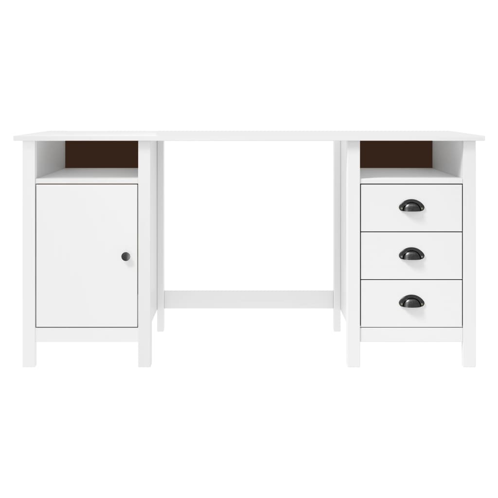 Desk Hill White 150x50x74 cm Solid Pine Wood