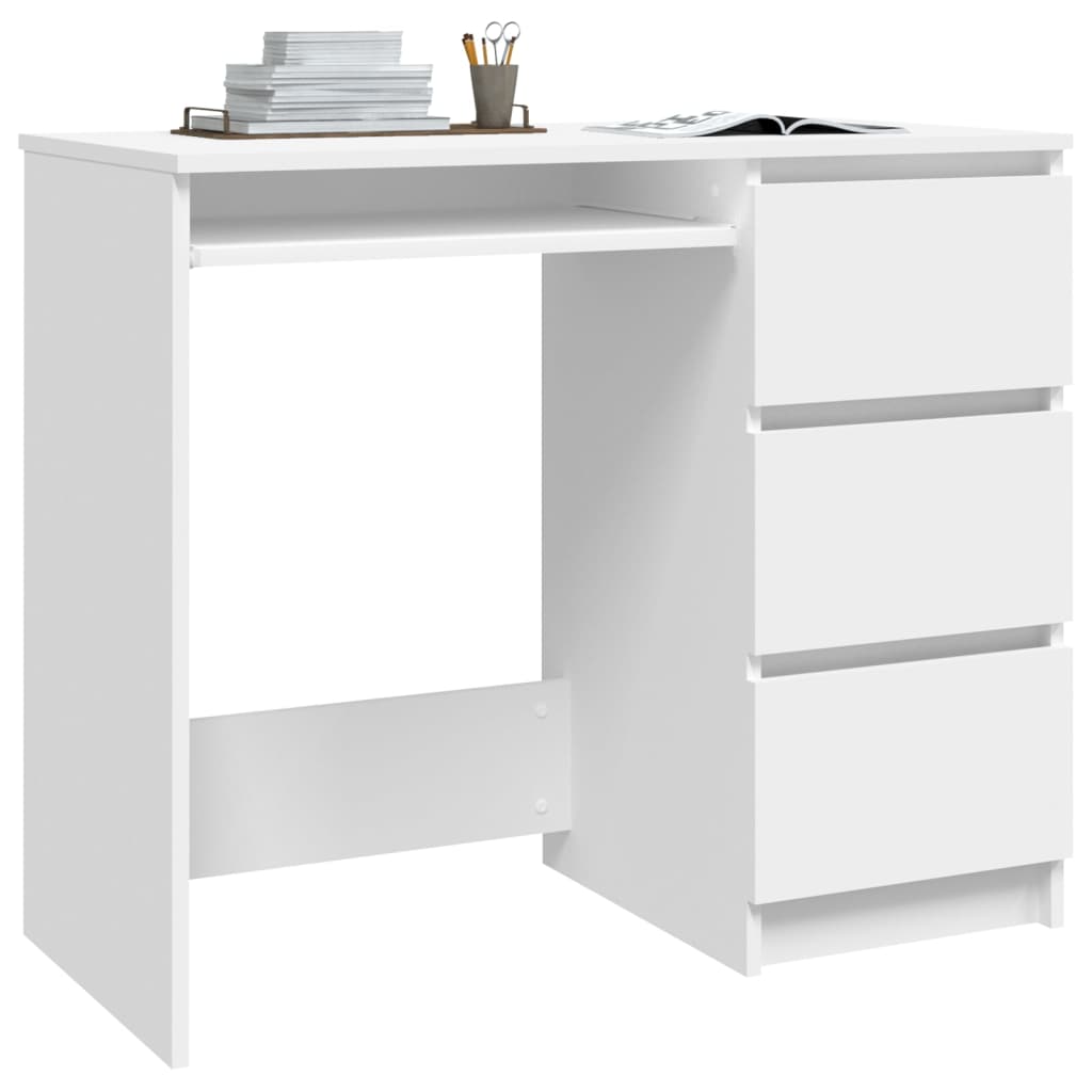 Modern Wooden Home Office Computer Desk Table With 3 Storage Drawers