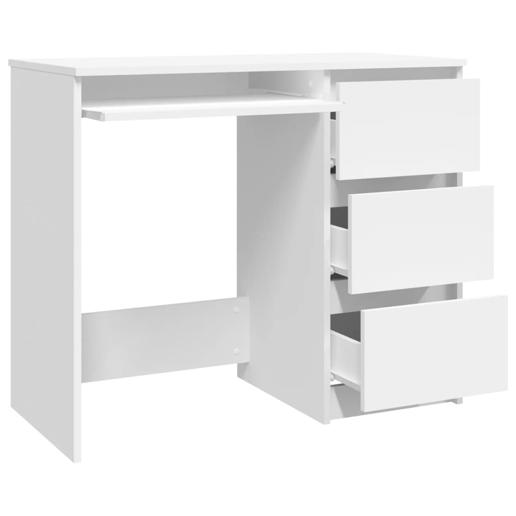 Modern Wooden Home Office Computer Desk Table With 3 Storage Drawers