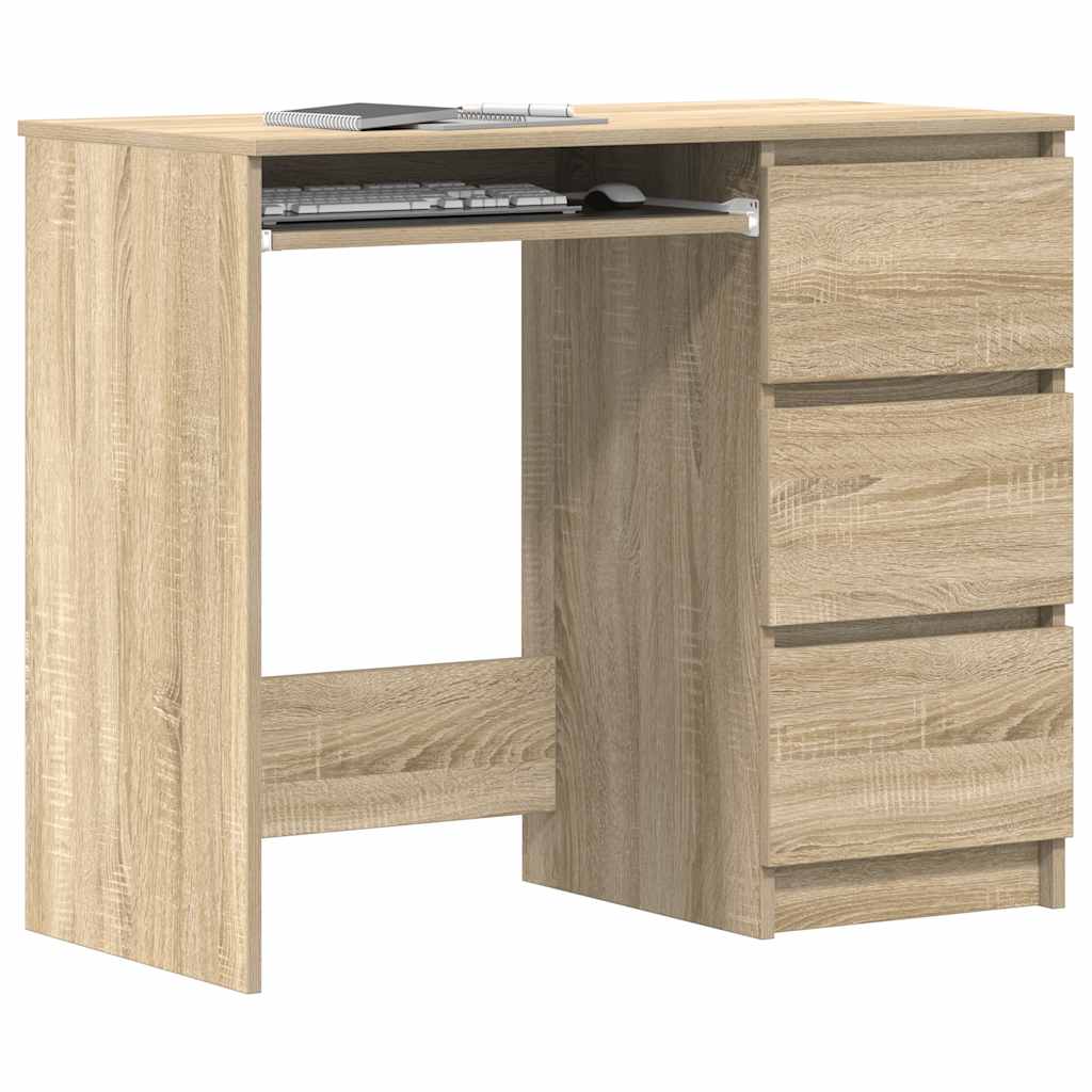 Modern Wooden Home Office Computer Desk Table With 3 Storage Drawers