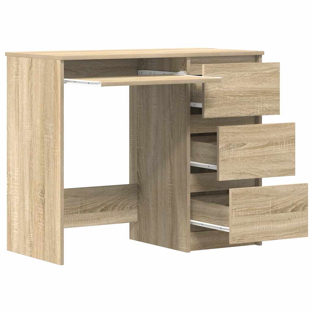 Modern Wooden Home Office Computer Desk Table With 3 Storage Drawers