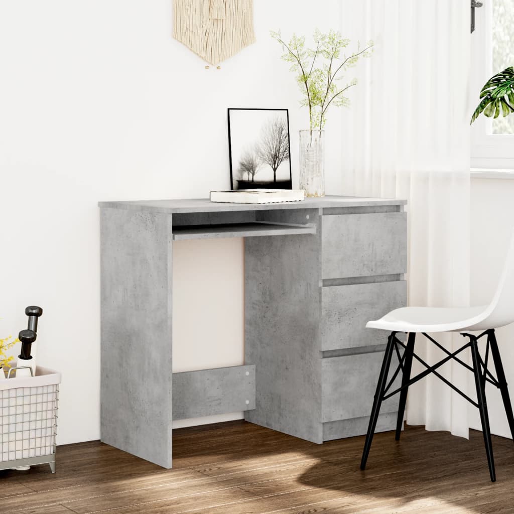 Modern Wooden Home Office Computer Desk Table With 3 Storage Drawers