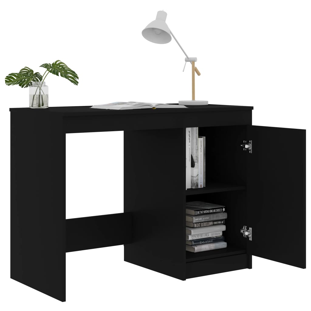 Modern Wooden Home Office Computer Desk Table With Storage Cupboard Wood