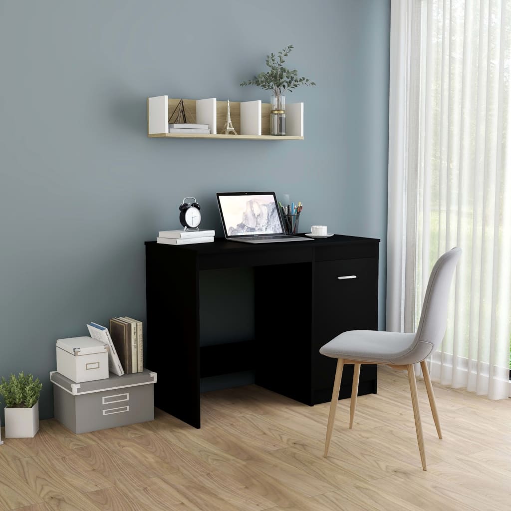 Modern Wooden Home Office Computer Desk Table With Storage Cupboard Wood