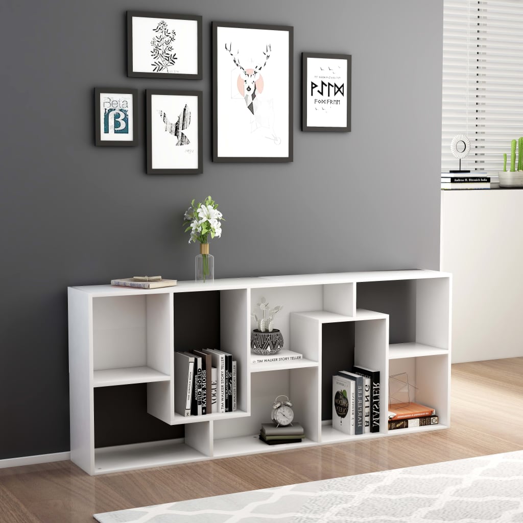 Modern Wooden Tall Open Bookcase Book Storage Cabinet Shelving Storage Display
