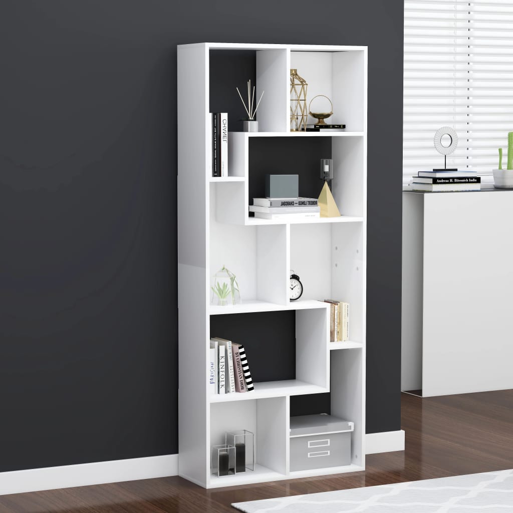 Modern Wooden Tall Open Bookcase Book Storage Cabinet Shelving Storage Display
