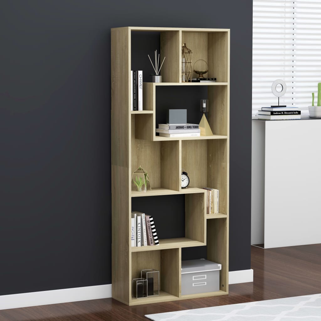 Modern Wooden Tall Open Bookcase Book Storage Cabinet Shelving Storage Display