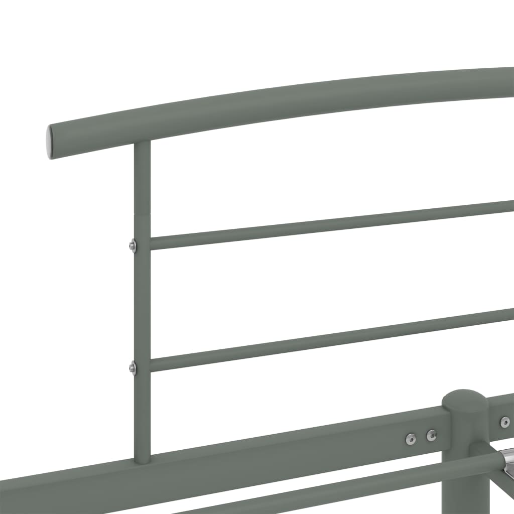 284667 vidaXL Bed Frame without Mattress Grey Metal 180x200 cm Super King