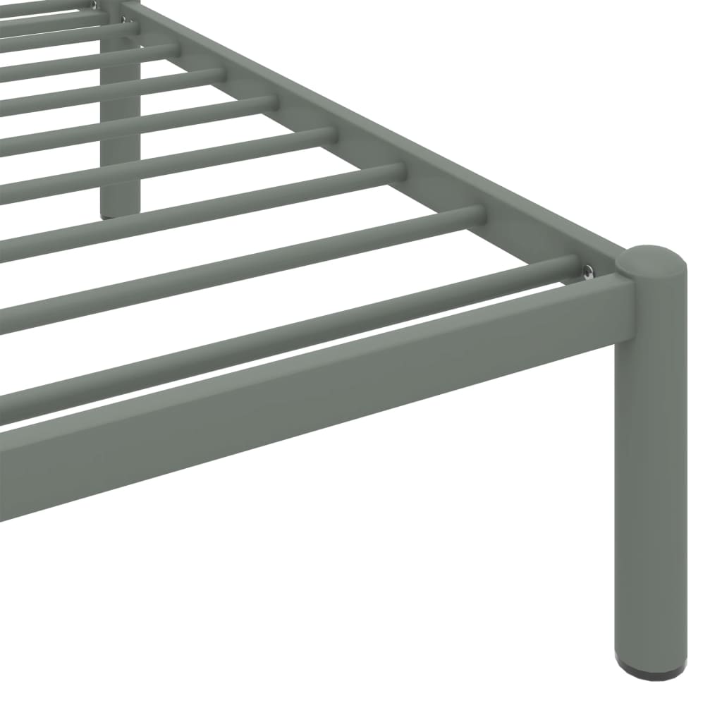 284667 vidaXL Bed Frame without Mattress Grey Metal 180x200 cm Super King