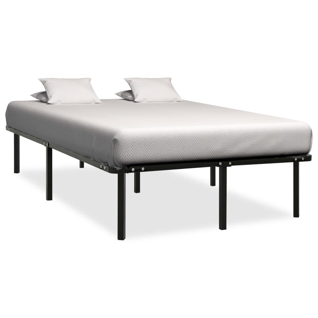 Bed Frame without Mattress Black Metal 180x200 cm Super King