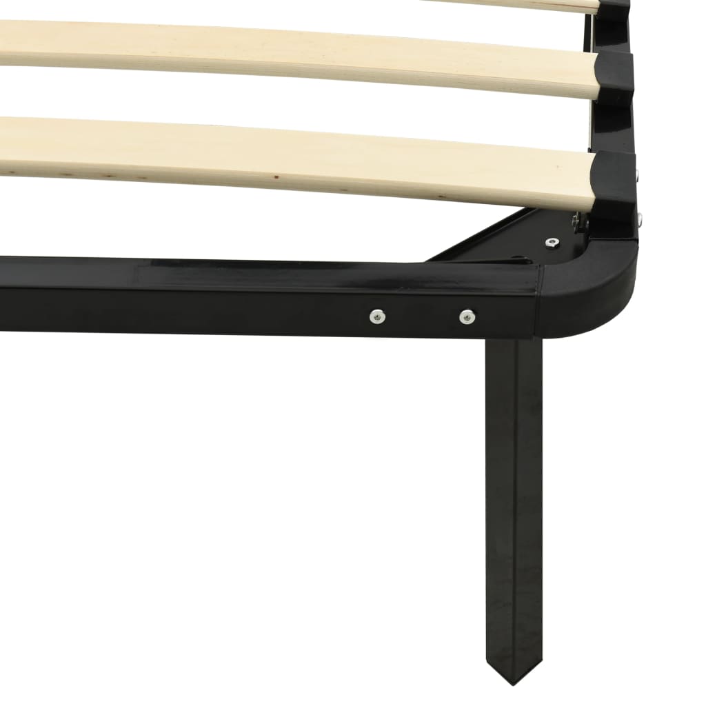 Bed Frame without Mattress Black Metal 180x200 cm Super King