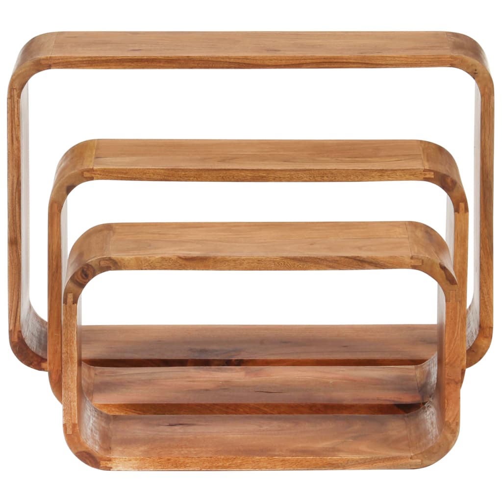 Side Tables 3 pcs Solid Acacia Wood Honey Finish