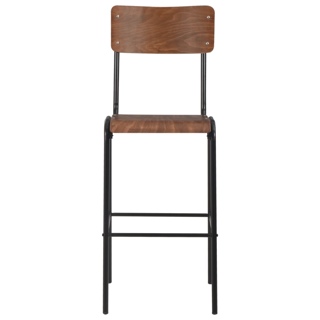 Bar Chairs 6 pcs Solid Plywood Steel