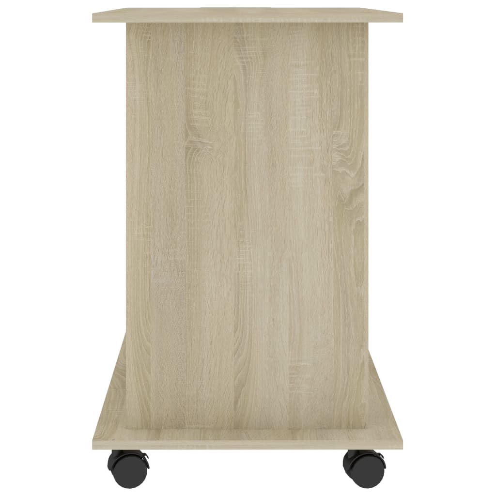 Computer Desk White and Sonoma Oak 80x50x75 cm Engineered Wood