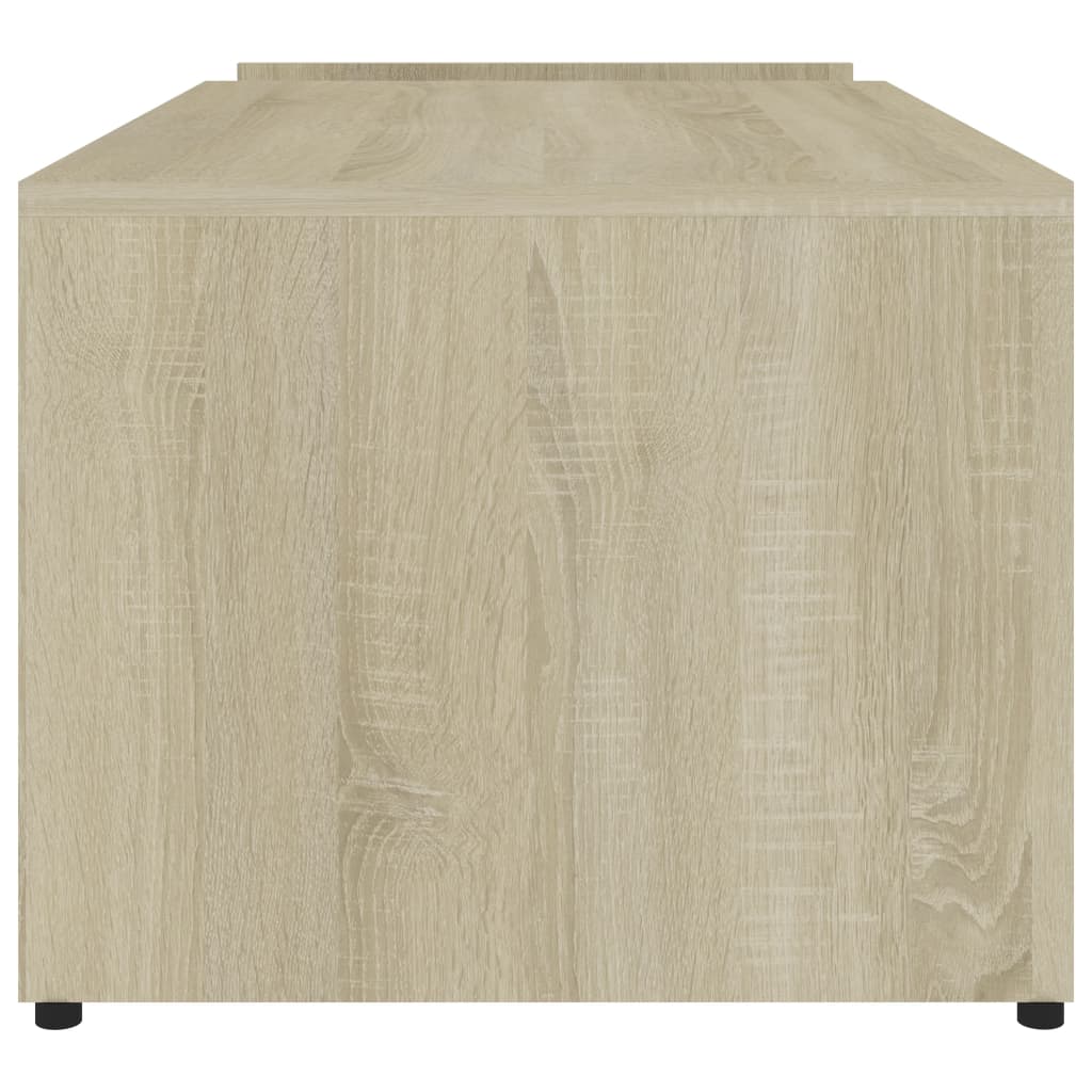 Coffee Table White and Sonoma Oak 90x45x35 cm Engineered Wood