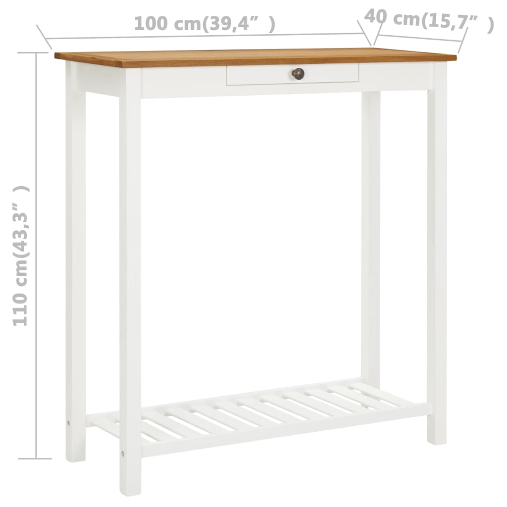 Bar Table 100x40x110 cm Solid Oak Wood