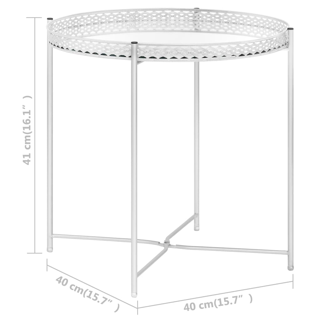 Side Table Silver 40x40x41 cm Glass