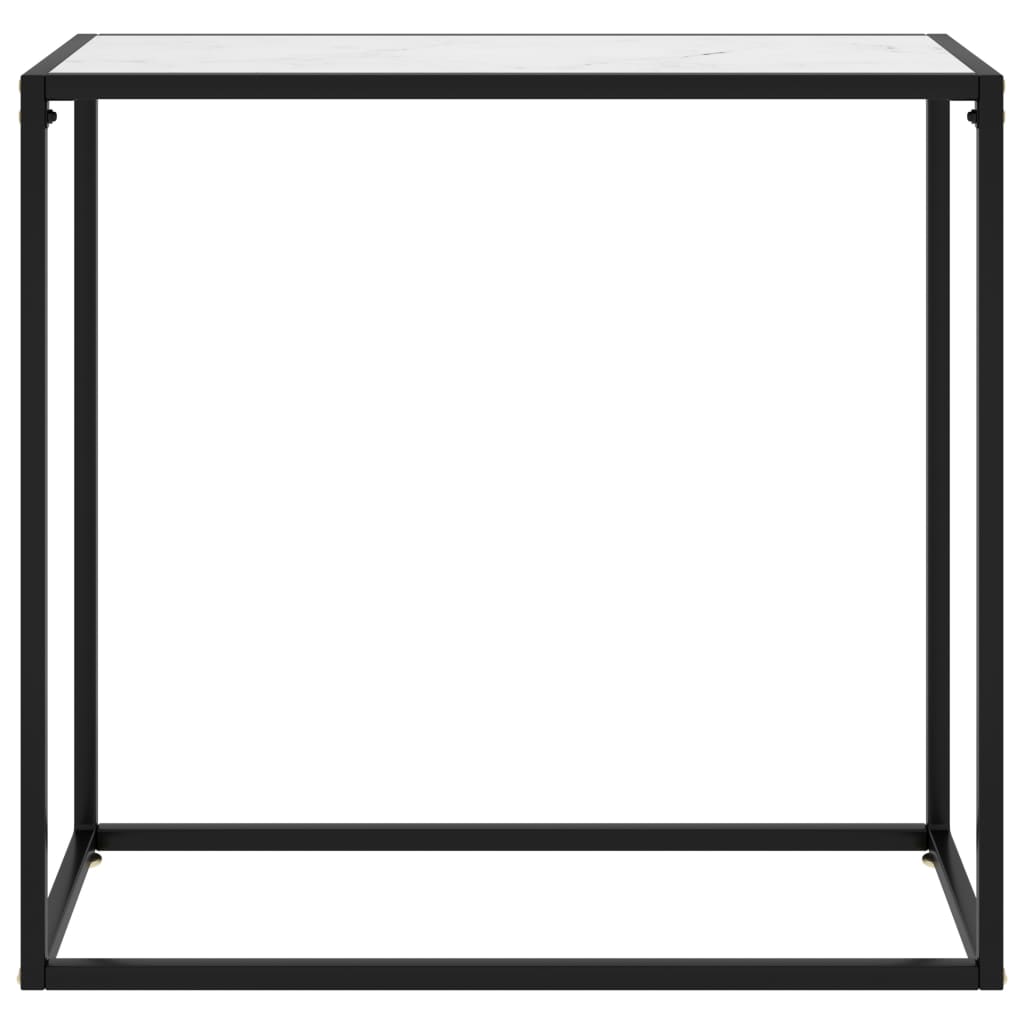Console Table White 80x35x75 cm Tempered Glass
