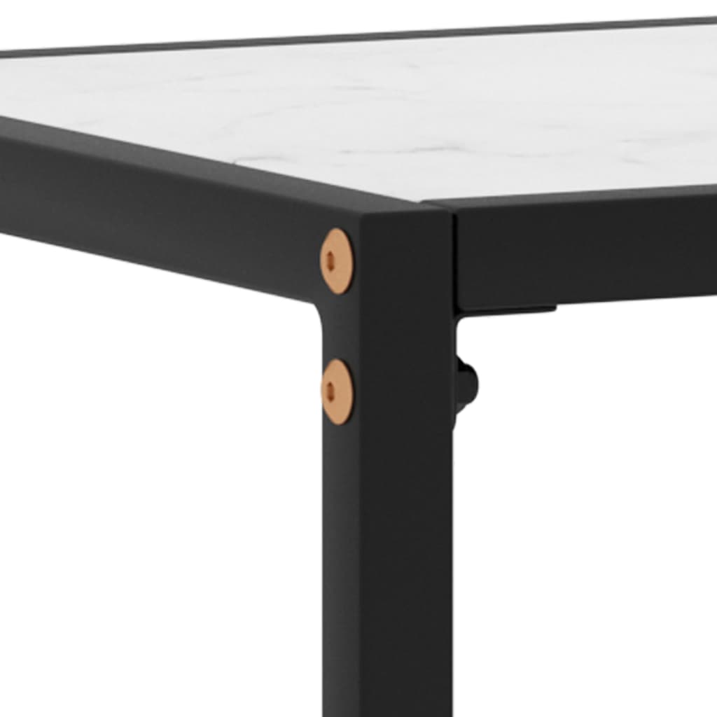 Console Table White 80x35x75 cm Tempered Glass