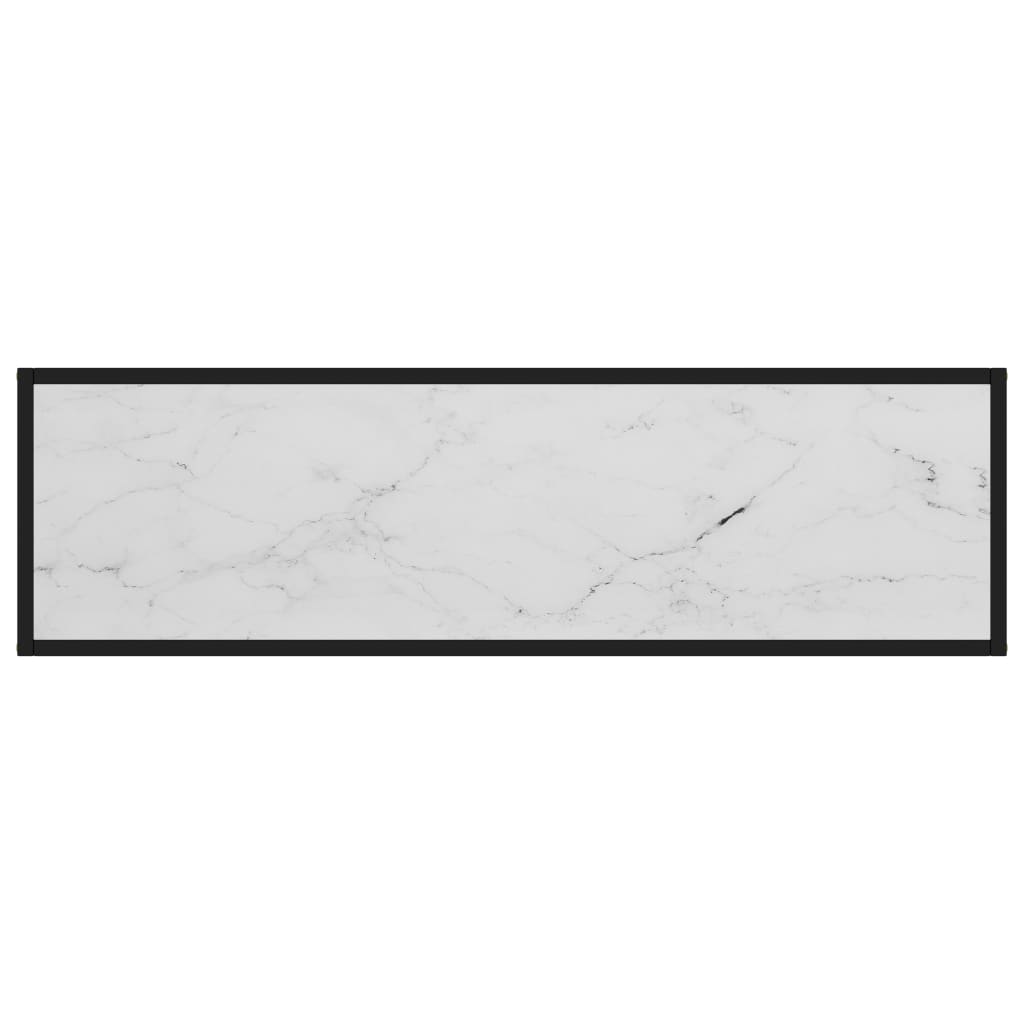 Console Table White 120x35x75 cm Tempered Glass