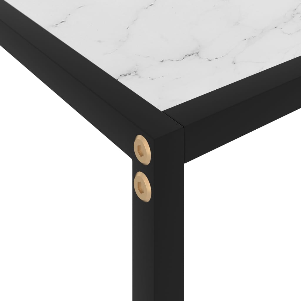 Console Table White 80x35x75 cm Tempered Glass