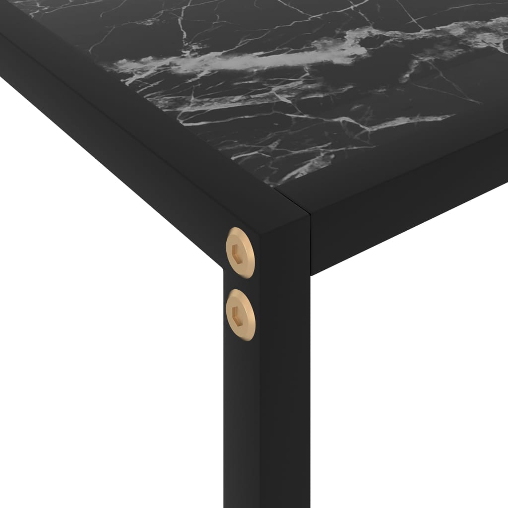 Console Table Black 100x35x75 cm Tempered Glass