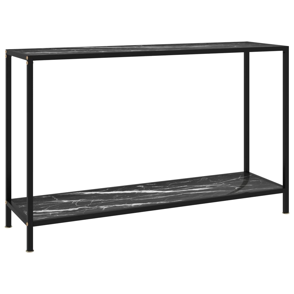 Console Table Black 120x35x75 cm Tempered Glass