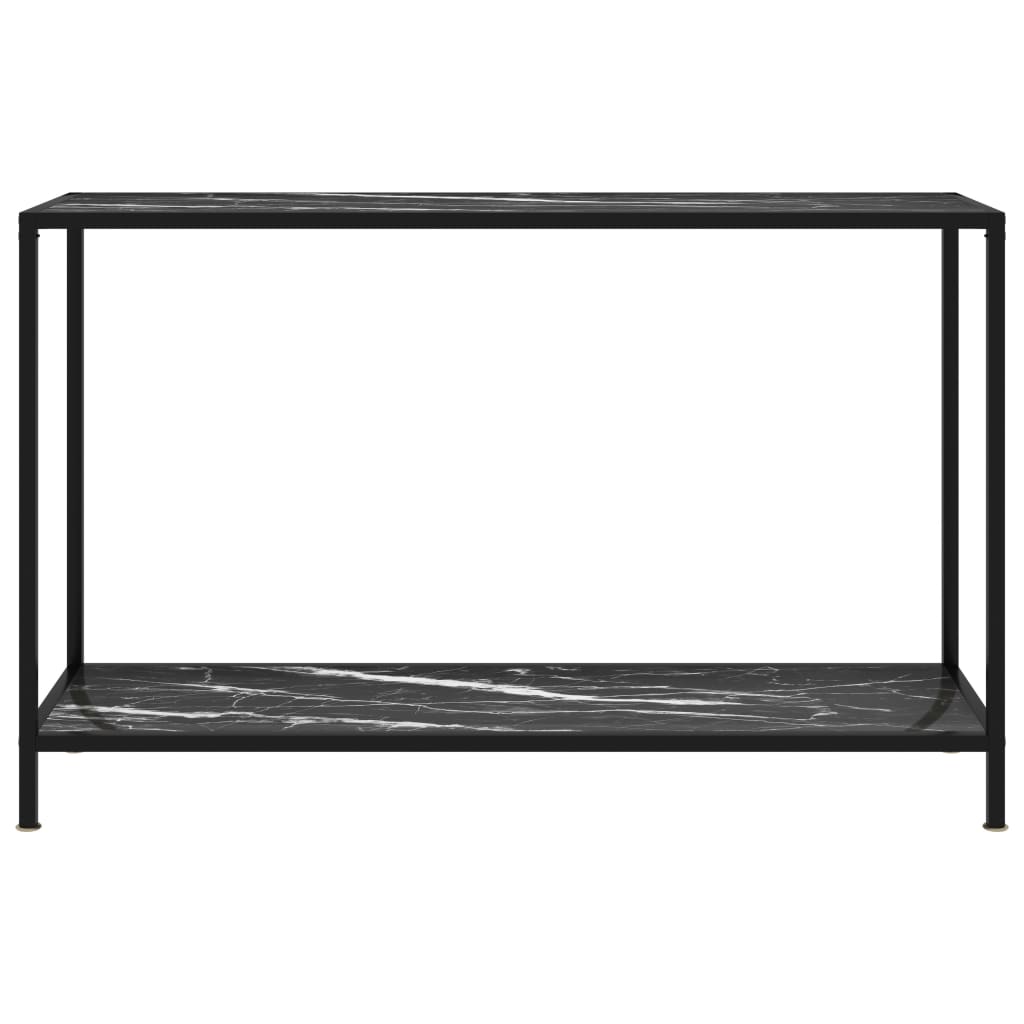 Console Table Black 120x35x75 cm Tempered Glass