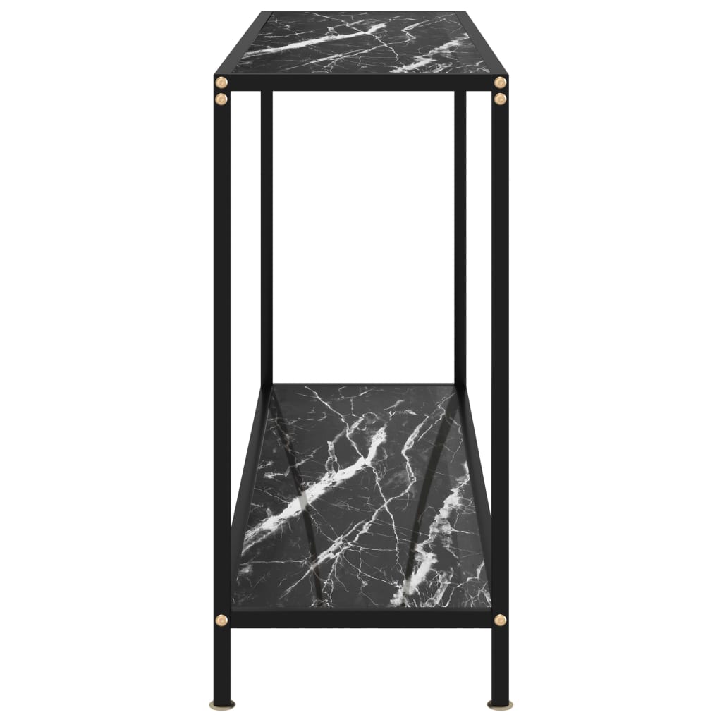 Console Table Black 120x35x75 cm Tempered Glass