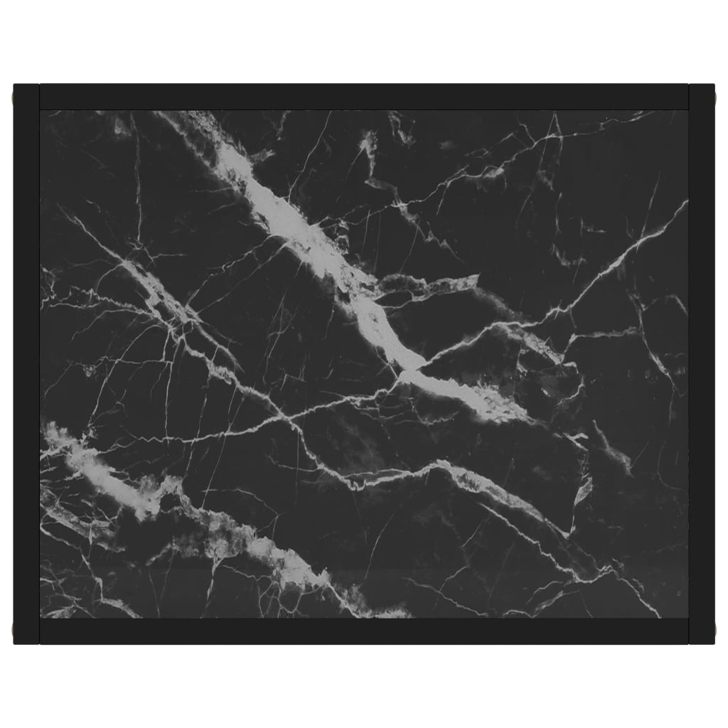 Console Table Black 50x40x40 cm Tempered Glass