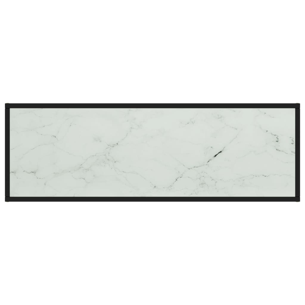 TV Cabinet Black with White Marble Glass 120x40x40 cm