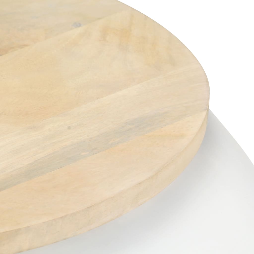 Coffee Table White 68x68x30 cm Solid Mango Wood