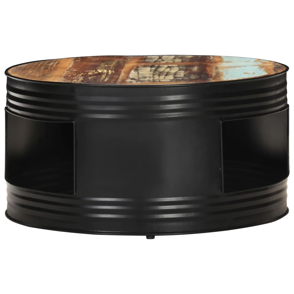 Coffee Table Black 68x68x36 cm Solid Reclaimed Wood