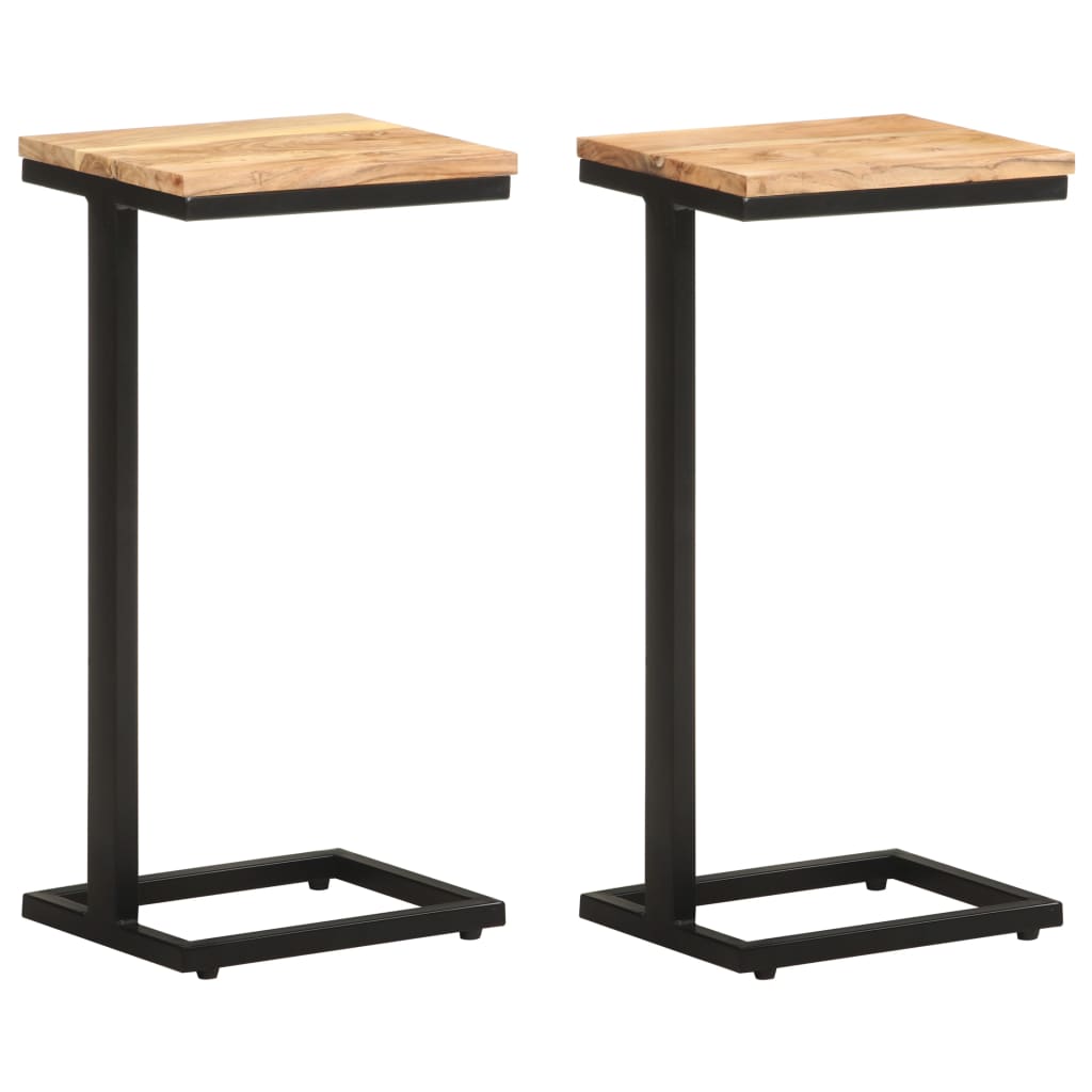 Side Tables 2 pcs 31.5x24.5x64.5 Solid Acacia Wood