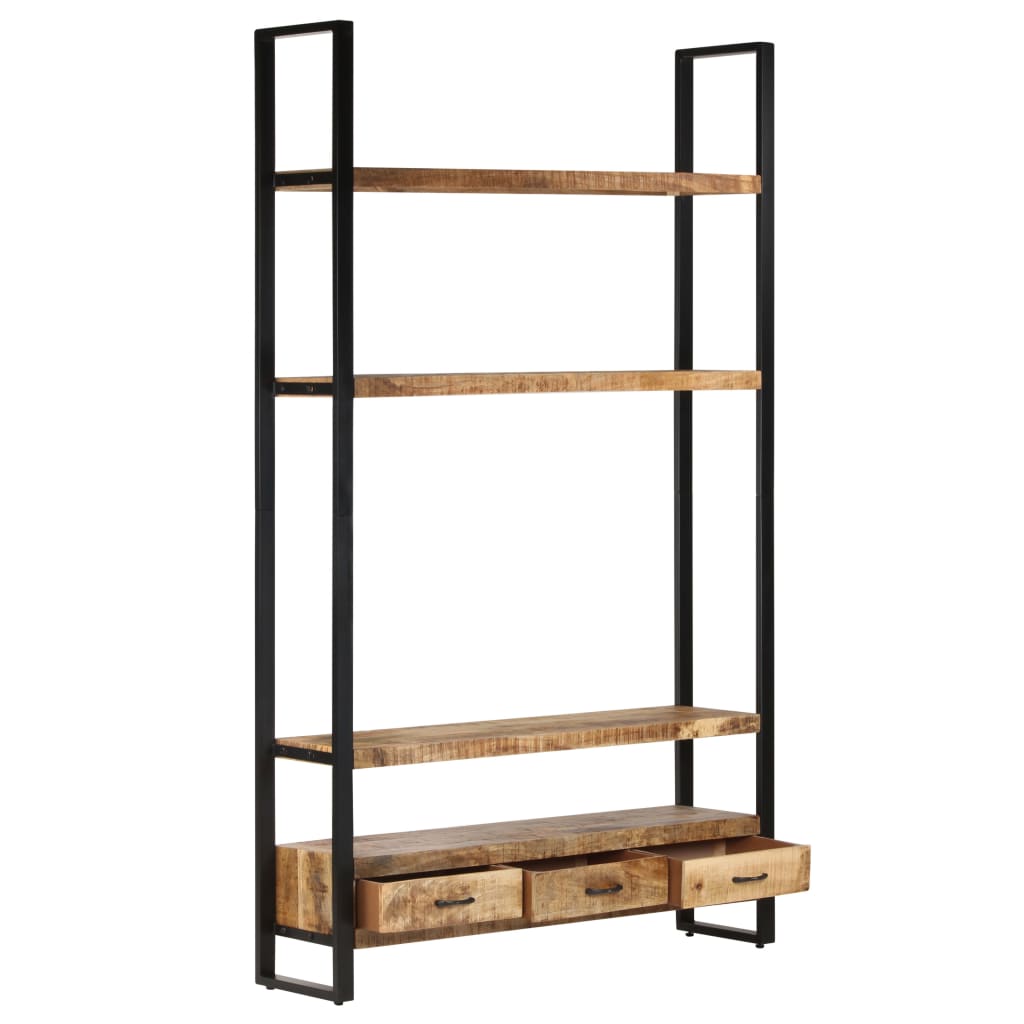 Bookshelf 118x30x200 cm Solid Rough Mango Wood