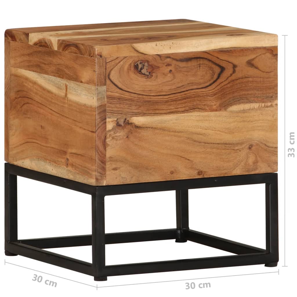 Side Table 30x30x33 cm Solid Acacia Wood