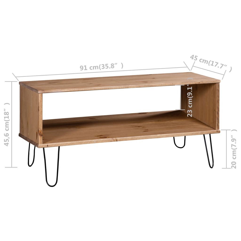 Coffee Table New York Light Wood Solid Pine Wood
