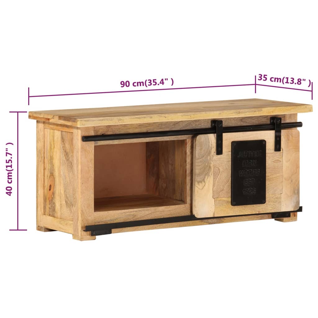 TV Cabinet 90x35x40 cm Solid Mango Wood