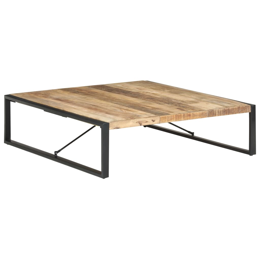 Coffee Table 140x140x40 cm Rough Mango Wood