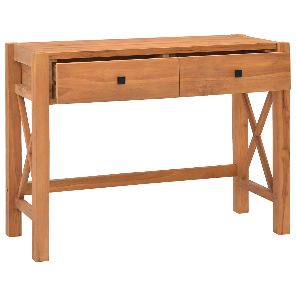 Desk with 2 Drawers 100x40x75 cm Teak Wood