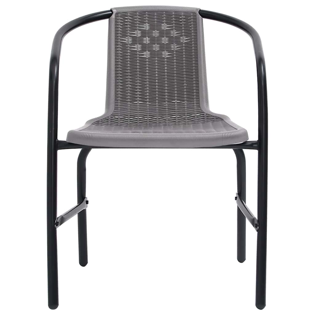 vidaXL Garden Chair | Set of 4 | Black | Plastic rattan, steel | Standard