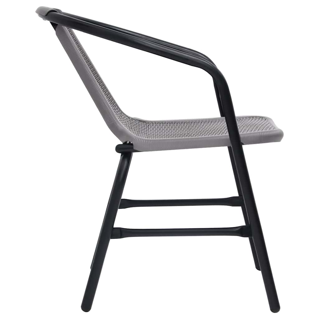 vidaXL Garden Chair | Set of 4 | Black | Plastic rattan, steel | Standard
