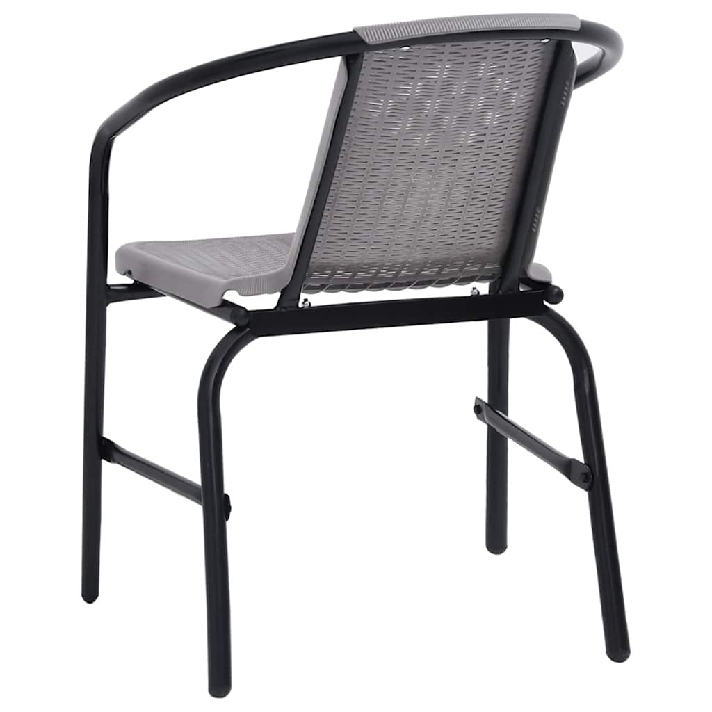 vidaXL Garden Chair | Set of 4 | Black | Plastic rattan, steel | Standard