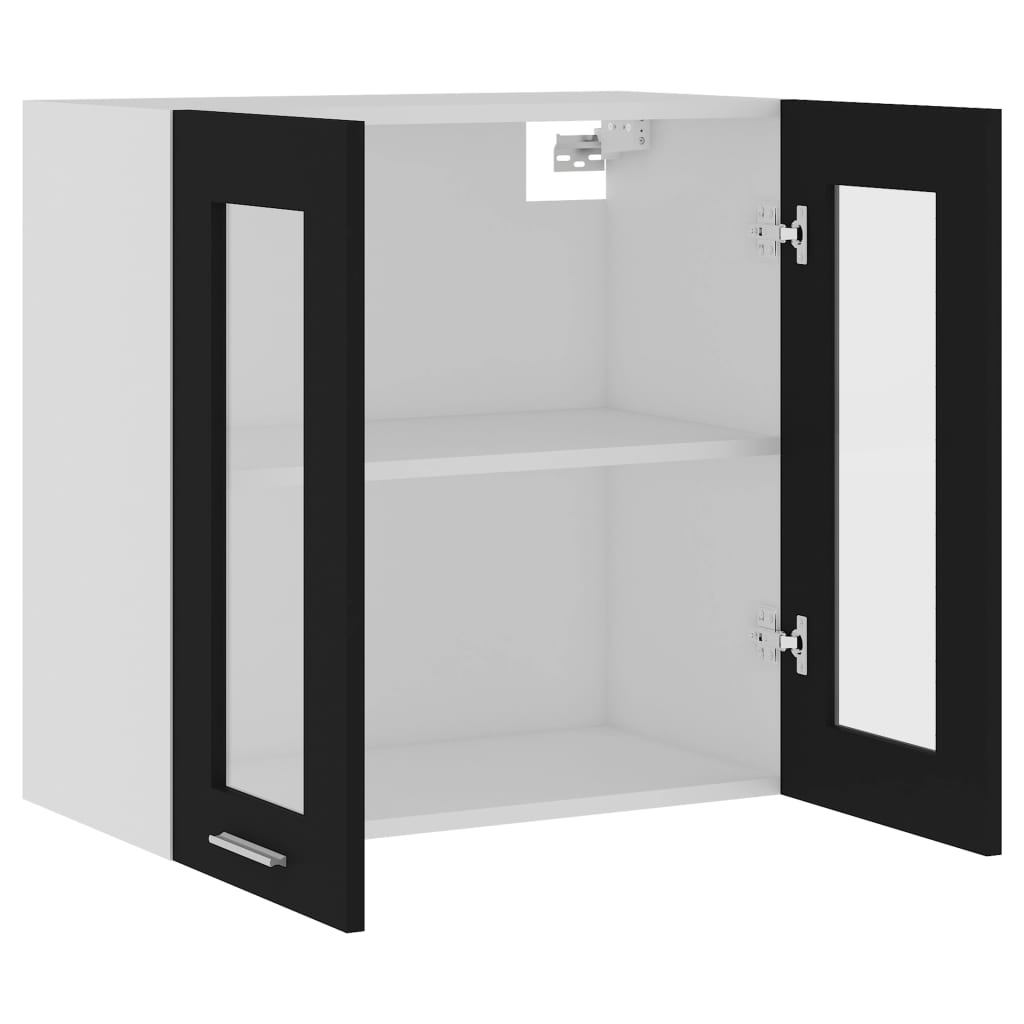 Hanging Glass Cabinet Lyon Black  60x31x60 cm Engineered Wood