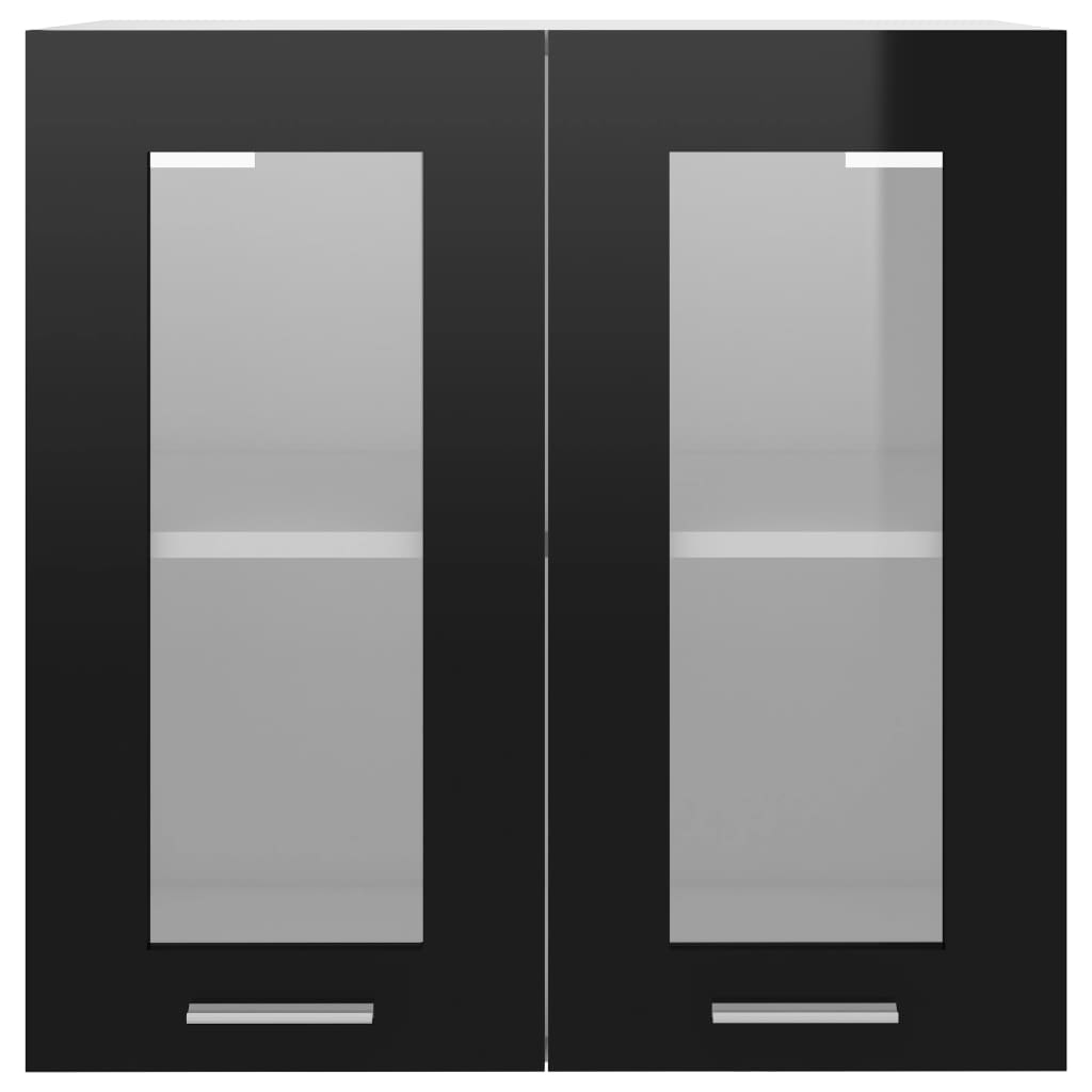 Hanging Glass Cabinet Lyon Black  60x31x60 cm Engineered Wood