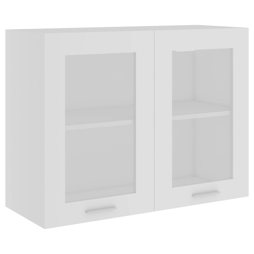 Modern Wooden 2 Door Hanging Glass Wall Mounted Kitchen Storage Cabinet Unit