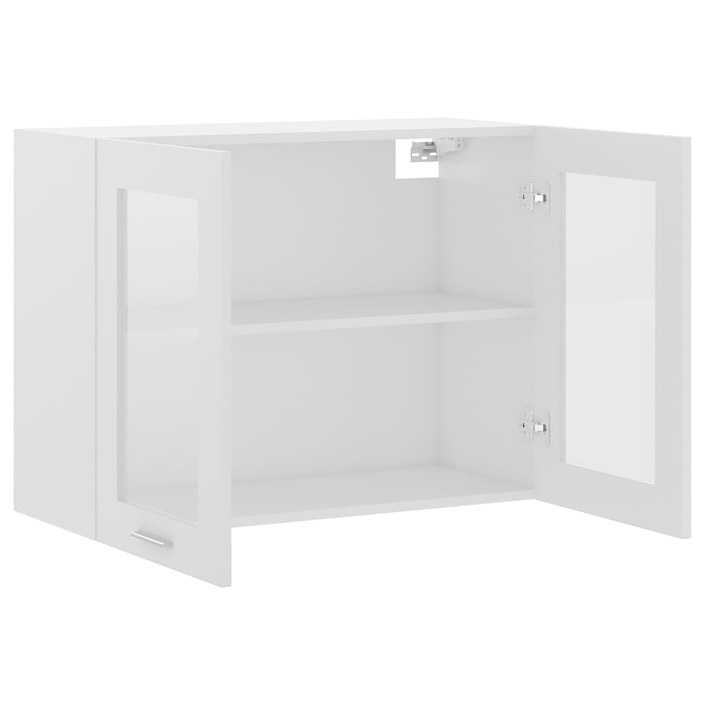 Modern Wooden 2 Door Hanging Glass Wall Mounted Kitchen Storage Cabinet Unit