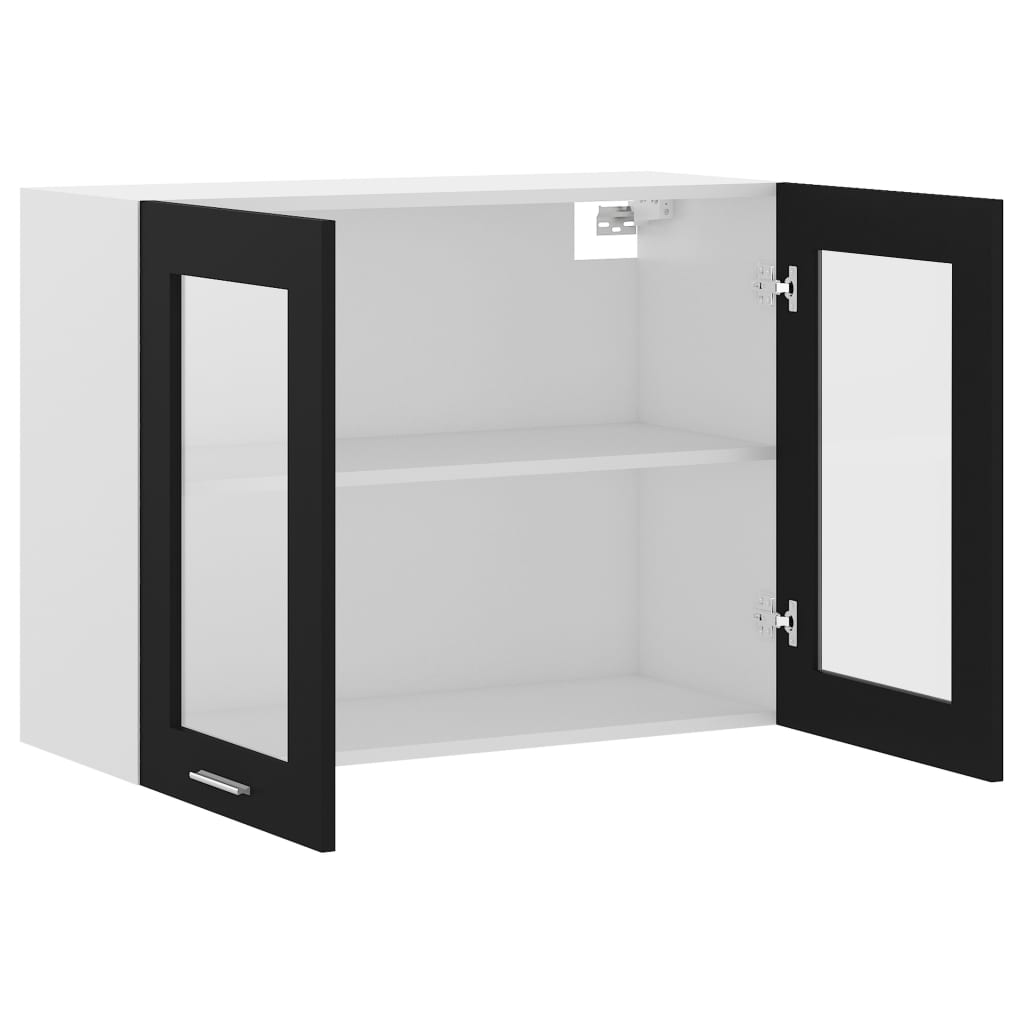 Modern Wooden 2 Door Hanging Glass Wall Mounted Kitchen Storage Cabinet Unit