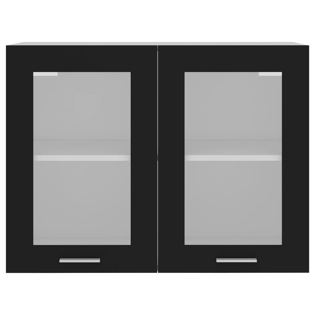 Modern Wooden 2 Door Hanging Glass Wall Mounted Kitchen Storage Cabinet Unit