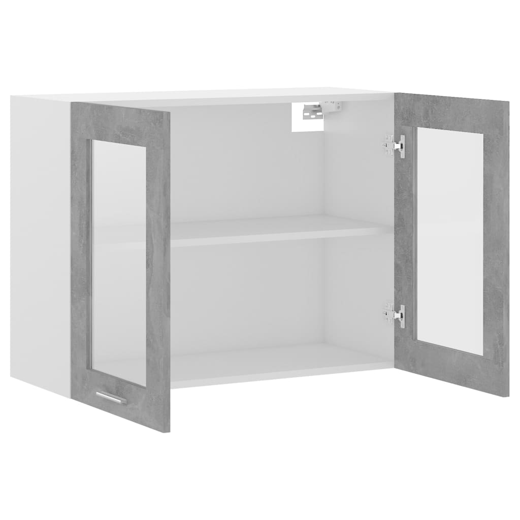 Modern Wooden 2 Door Hanging Glass Wall Mounted Kitchen Storage Cabinet Unit
